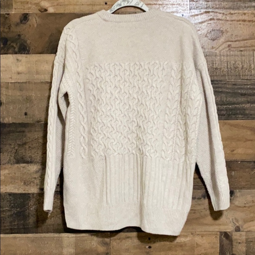 MADEWELL Patchwork Cable Knit Tunic Sweater - Picture 3 of 10